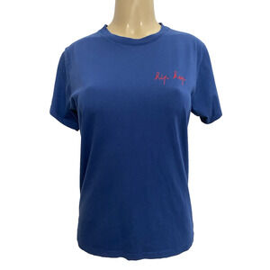 Maison Labiche T Shirt Tee Short Sleeve Blue Hip Hop Cotton Crew Neck M